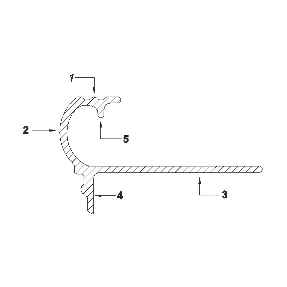 Profil treapta flexibil, 10x11 mm, 2,7 m, argintiu satinat