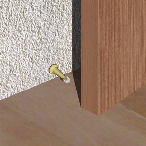 Opritor din aliaj de zinc cu montare pe usa/perete, auriu lucios cu insertie transparenta