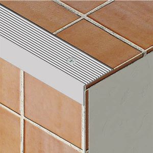 Profil treapta cu rizuri perforat, 22,5x38 mm, 2,7 m, argintiu satinat