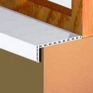 Glaf interior, 196 mm, 3 m, PVC, alb