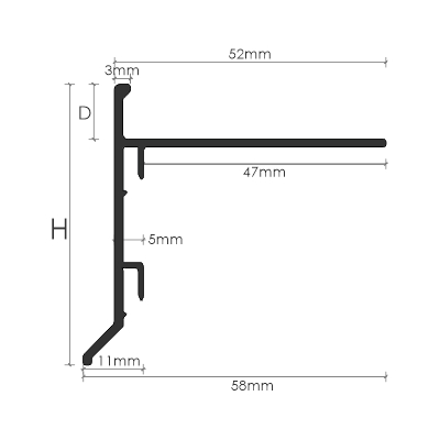 Profil Picurator Balcon 12mm, antracit