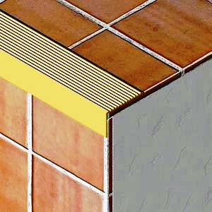 Profil treapta cu rizuri, 22,5x38 mm, 0,9 m, auriu satinat