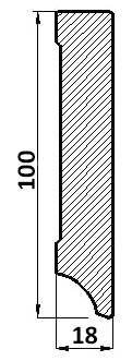 Plinta alba cubica din MDF, 100x18 mm, 2,4 m lungime