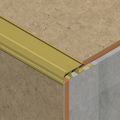 Profil treapta cu canal insertie, 10x39 mm, 2,7 m, auriu satinat