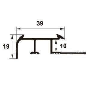 Profil treapta cu canal insertie, 10x39 mm, 2,7 m, auriu satinat