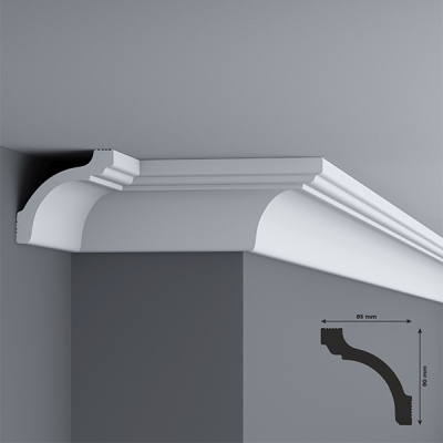 Cornisa tavan din polistiren, 85x90 mm, lungime 2m