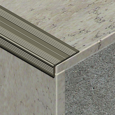 Profil treapta antiderapant, 25x10 mm, 2,7 m, bronz  satinat