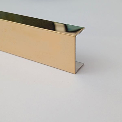 Profil decorativ tip U din inox, 30x8 mm, finisaj inox auriu oglinda