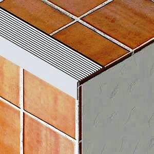 Profil treapta cu rizuri, 22,5x38 mm, 0,9 m, argintiu satinat