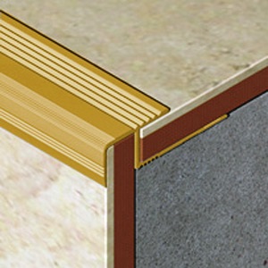 Profil treapta antiderapant, 11x23 mm, 2,7 m, auriu satinat