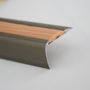Profil treapta cu insertie PVC, 25,5x48 mm, 2,5 m, bronz  satinat