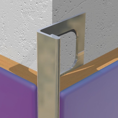 Baghete adreapta colt exterior, 10 mm, inox, 2,5 m, inox lucios