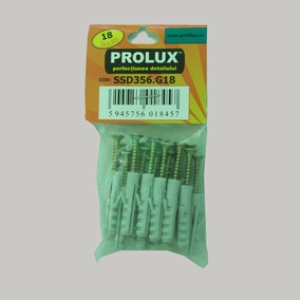 Set holsuruburi si dibluri  3,5x35 mm- 18 bucati, auriu satinat