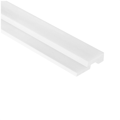 Profil inchidere dreapta panou decorativ cu riflaje medii din duropolimer, 39x12x2700 mm, alb