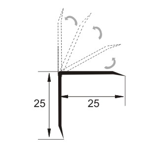 Cornier flexibil PVC, 25x25 mm, 2,75 m, stejar inchis