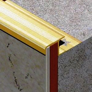Profil treapta antiderapant, 12x22 mm, 2,5 m, auriu satinat
