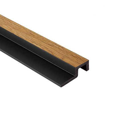 Profil inchidere dreapta panou decorativ cu riflaje late din duropolimer, 56x20x2700 mm, stejar natur