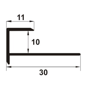 Profil treapta flexibil, 10x11 mm, 2,7 m, argintiu