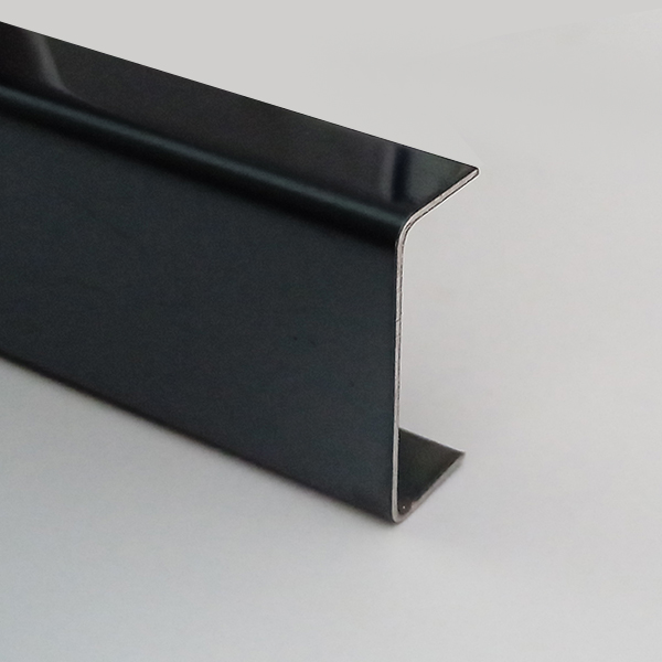 Profil decorativ tip U din inox, 20x8 mm, finisaj inox negru oglinda
