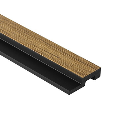 Profil inchidere dreapta panou decorativ cu riflaje medii din duropolimer, 39x12x2700 mm, stejar natur
