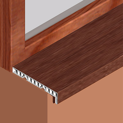 Glaf interior, 250 mm, 3 m, PVC, mahon