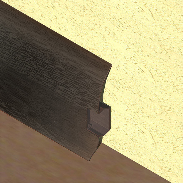 Plinta parchet 60 mmx2,5 m, PVC, stejar negru