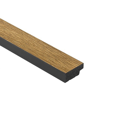 Profil inchidere stanga panou decorativ cu riflaje medii din duropolimer, 28x12x2700 mm, stejar natur