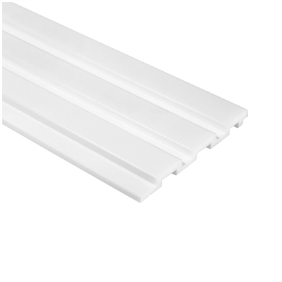 Panou decorativ cu riflaje medii din duropolimer, 121x12x2700 mm, alb