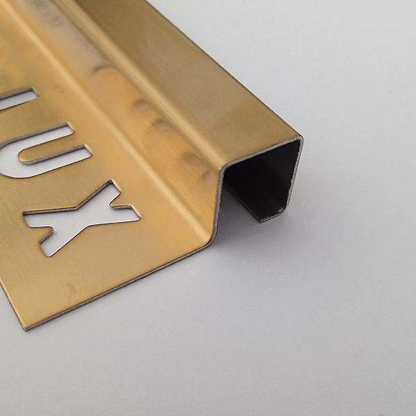 Bagheta patrata din inox 10x10 mm, finisaj inox auriu periat