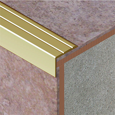 Profil treapta cu caneluri, 20x25 mm, 2,7 m, auriu satinat