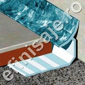 Coltar faianta, colt interior, 9 mm, PVC, 2.7 m, albastru ceata