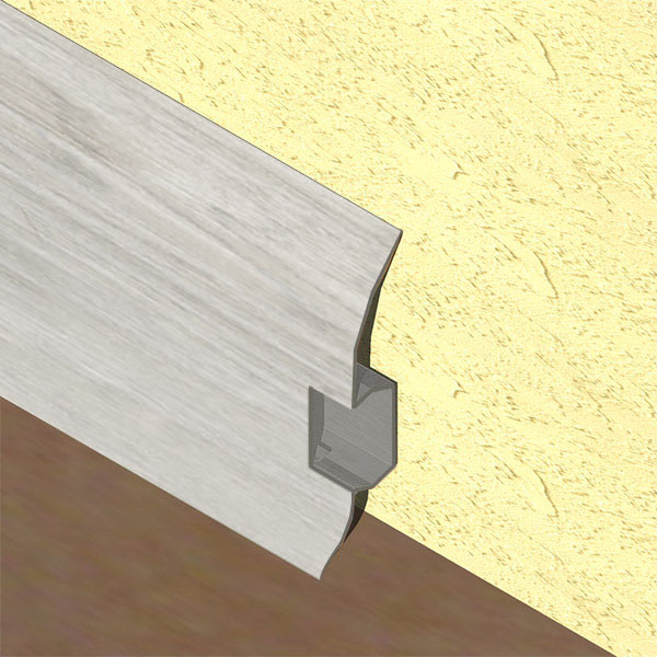 Plinta parchet 60 mmx2,5 m, PVC, frasin crem