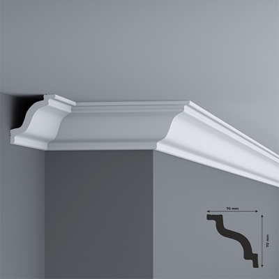 Cornisa tavan din polistiren, 70x70 mm, lungime 2m
