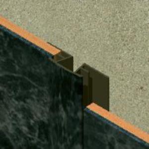 Profil dilatatie decorativ, 25 mm, adancime 6-8 mm, 2 m, PVC, piatra neagra