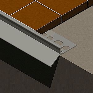 Profil picurator terasa, 10 mm, aluminiu, 2,5 m, argintiu satinat