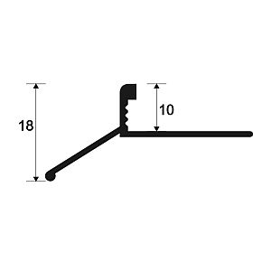 Profil picurator terasa, 10 mm, aluminiu, 2,5 m, argintiu satinat