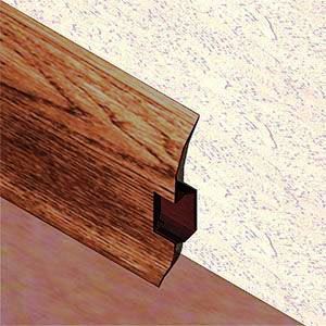 Plinta parchet 60 mmx2,5 m, PVC, stejar cognac