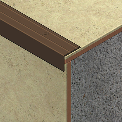 Profil treapta perforat, 20x25 mm, 2,7 m, bronz lucios