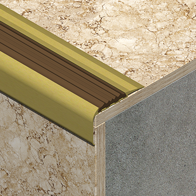 Protectie treapta cu canal insertie, 30x50mm, 2,7 m, auriu satinat
