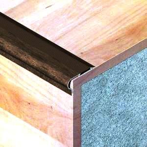Profil treapta cu insertie PVC, 29x52,7 mm, 1,35 m, wenge