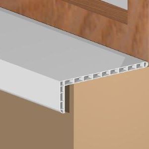 Glaf interior, 196 mm, 1 m, PVC, alb