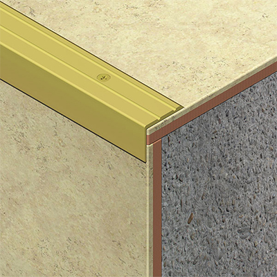 Profil treapta perforat, 20x25 mm, 2,7 m, auriu lucios