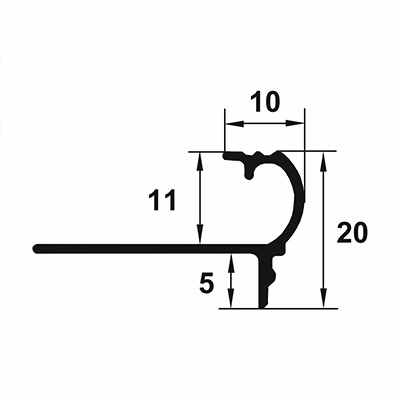Profil treapta flexibil, 10x11 mm, 2,7 m, auriu satinat