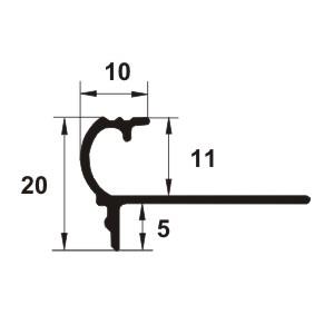 Profil treapta flexibil, 10x11 mm, 2,7 m, auriu satinat