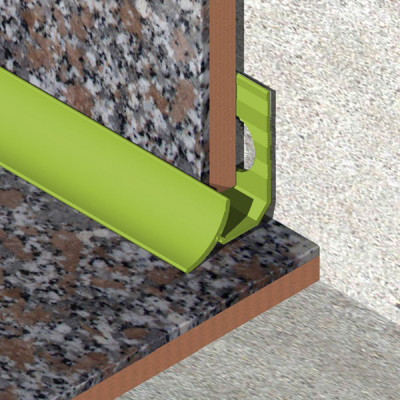 Coltar faianta, colt interior, 9 mm, PVC, 2.5 m, galben oliv