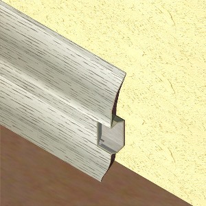Plinta parchet 60 mmx2,5 m, PVC, frasin alb