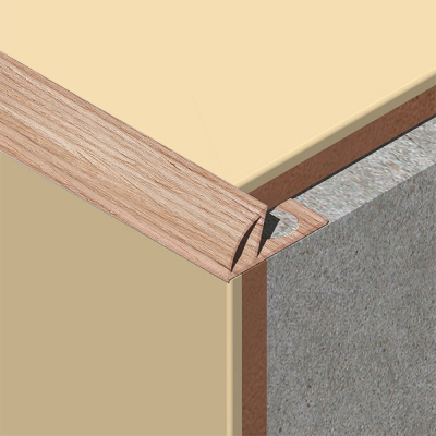Coltar faianta, colt exterior, 8 mm, PVC, 2.5 m, stejar deschis
