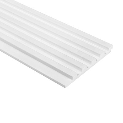 Panou decorativ cu riflaje inguste din duropolimer alb, 2700 x 120 x 12 mm