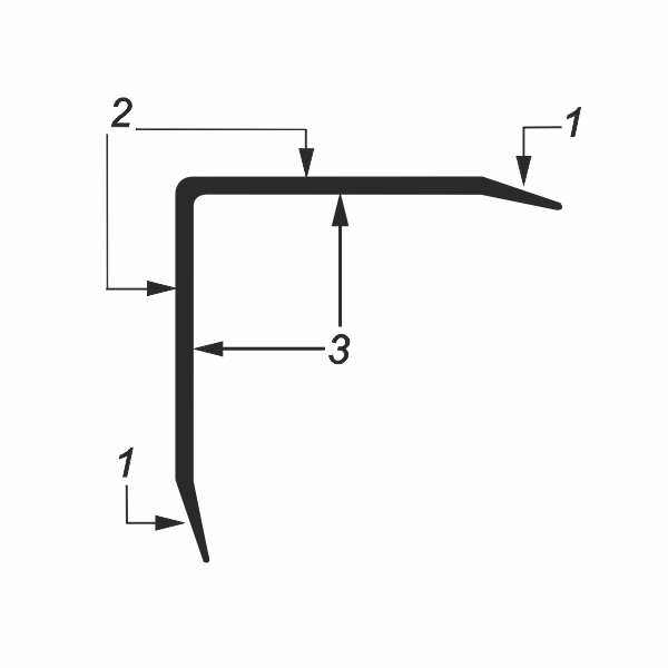 Cornier cu laturi tesite 15x15mm finisaj inox auriu oglinda