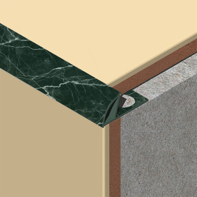 Coltar faianta, colt exterior, 8 mm, PVC, 2.5 m, verde granit